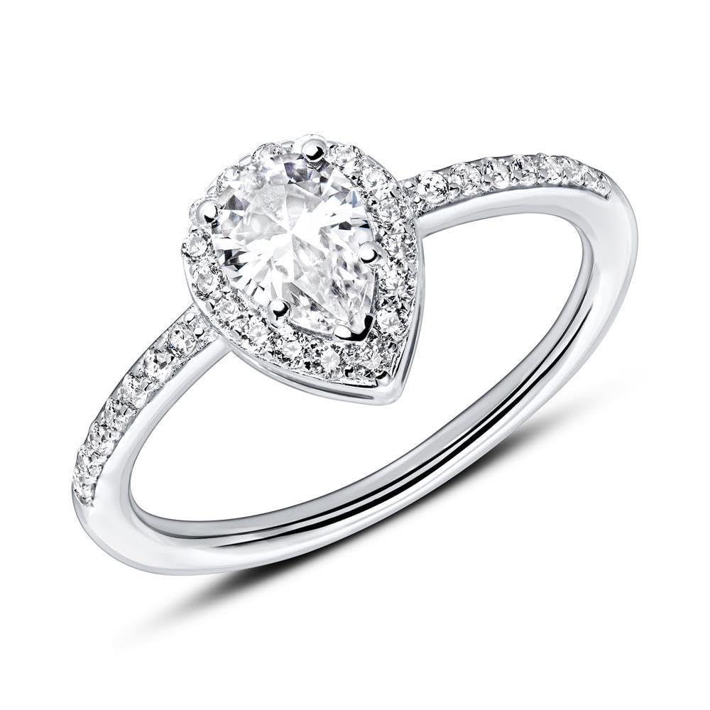 JEWLIX Verlobungsring Silber Tropfen Zirkonia Gr. 56
