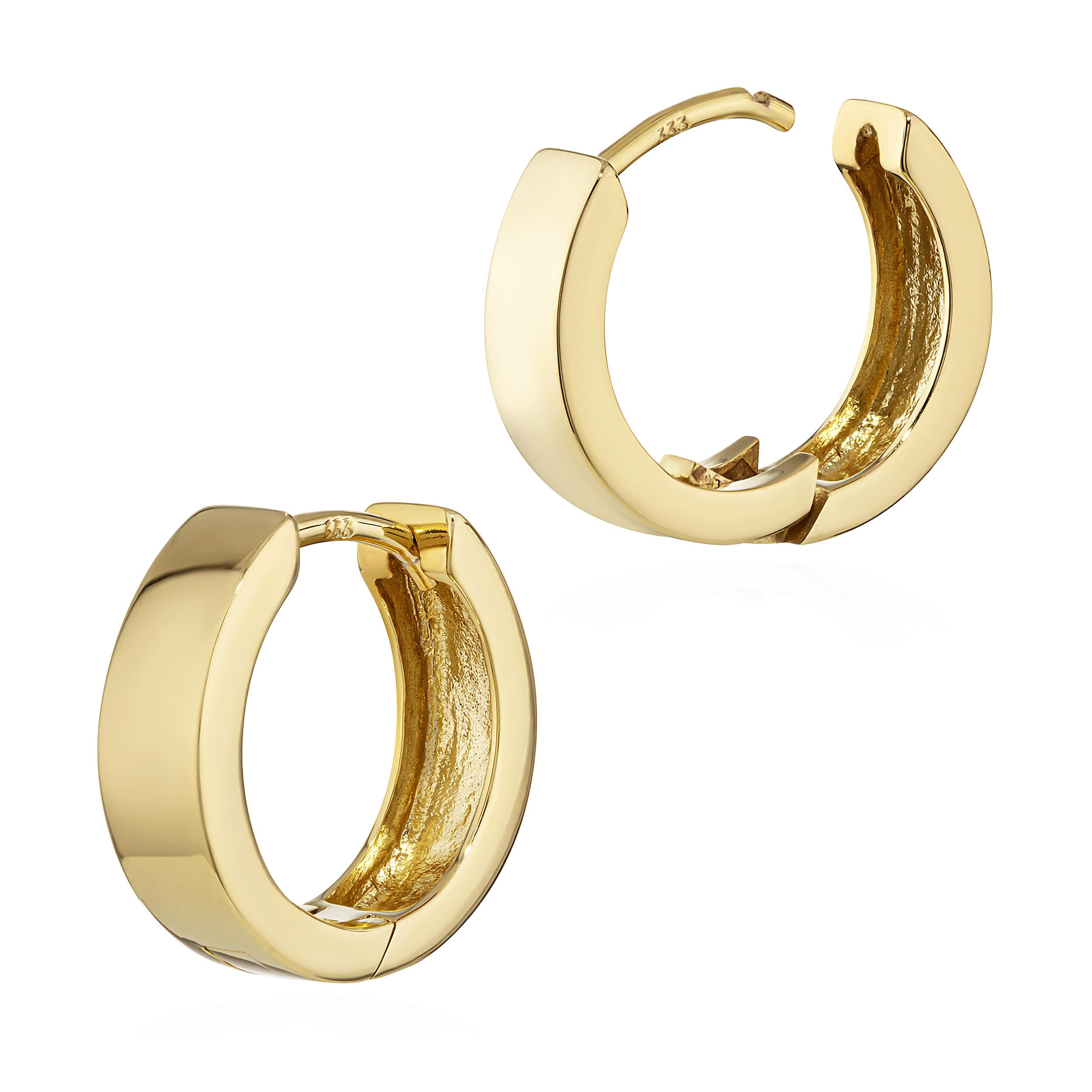 NKlaus Klappcreolen 333 Gelbgold glänzend 14,3x4,2mm Paar