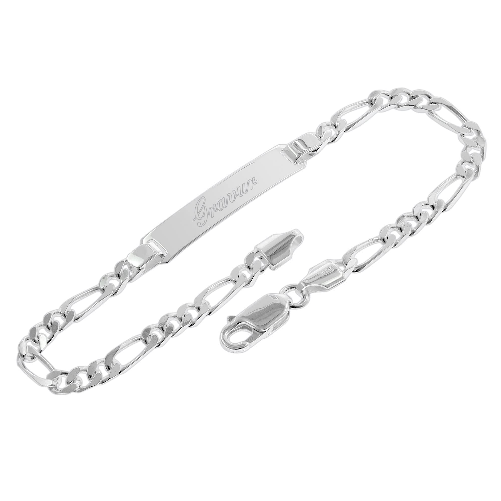 trendor Armbänder Gravur-Armband 41389 Silber Figaro mit Namen