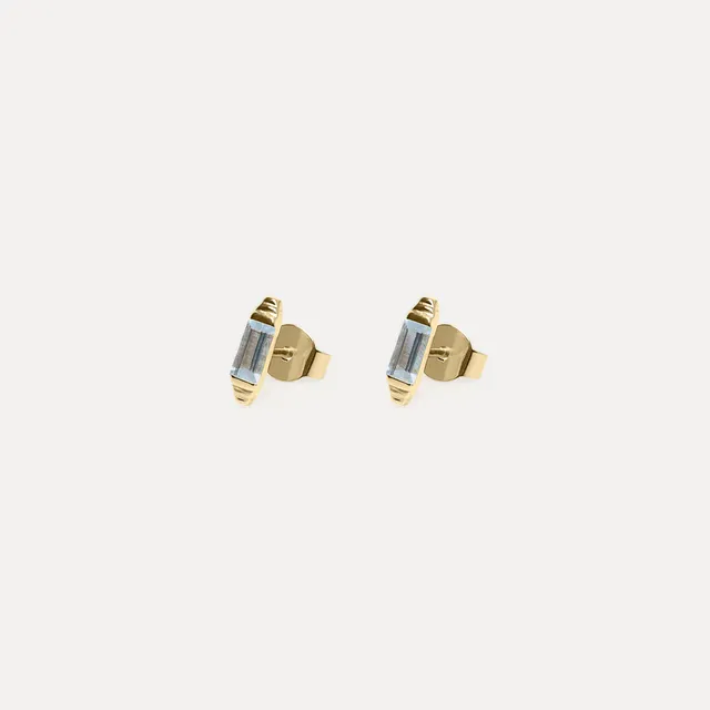Stilnest Aquamarin Retro Ohrstecker 585 Gold Edelstein