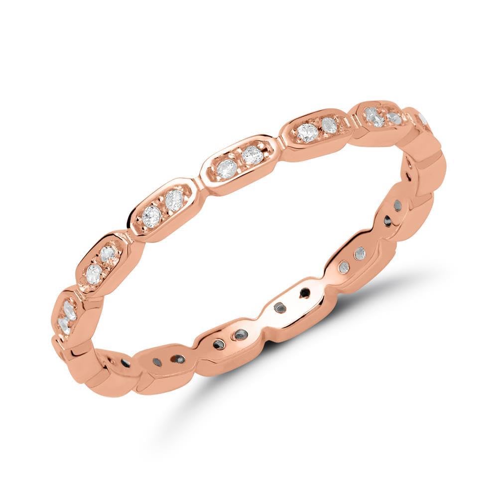 JEWLIX Ring 925er Silber rosévergoldet Zirkonia
