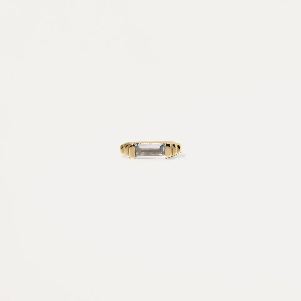 Stilnest Weißer Beryll Retro Ohrstecker 585 Gold Single