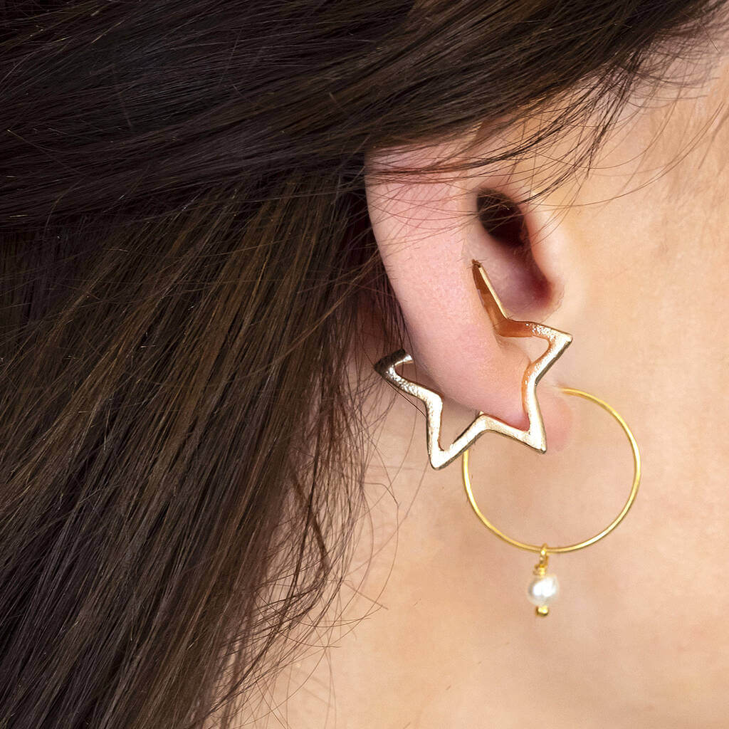 Joy by Corrine Smith Star Ear Cuffs Ohrklemmen Gold matt