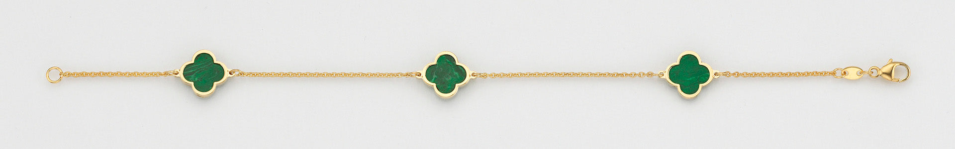 Eugen Rühle Armband 3 Malachit Armband 750 Gelbgold grün