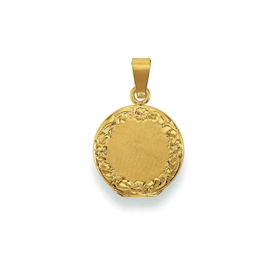Eugen Rühle Anhänger Medaillon rund 16mm 585 Gelbgold graviert