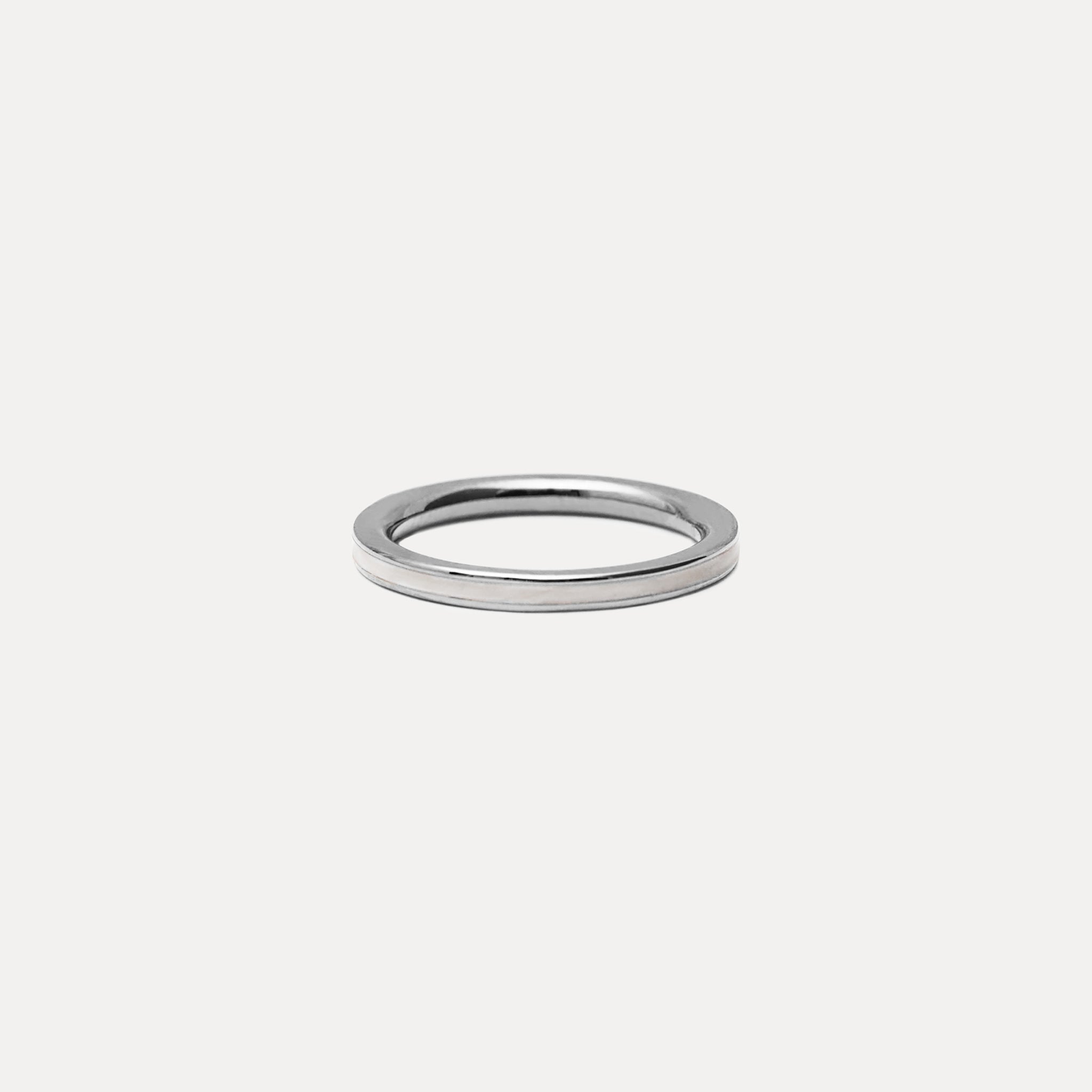 Stilnest Enamel Thin Ring Perlenweiß Gr 52 Gold