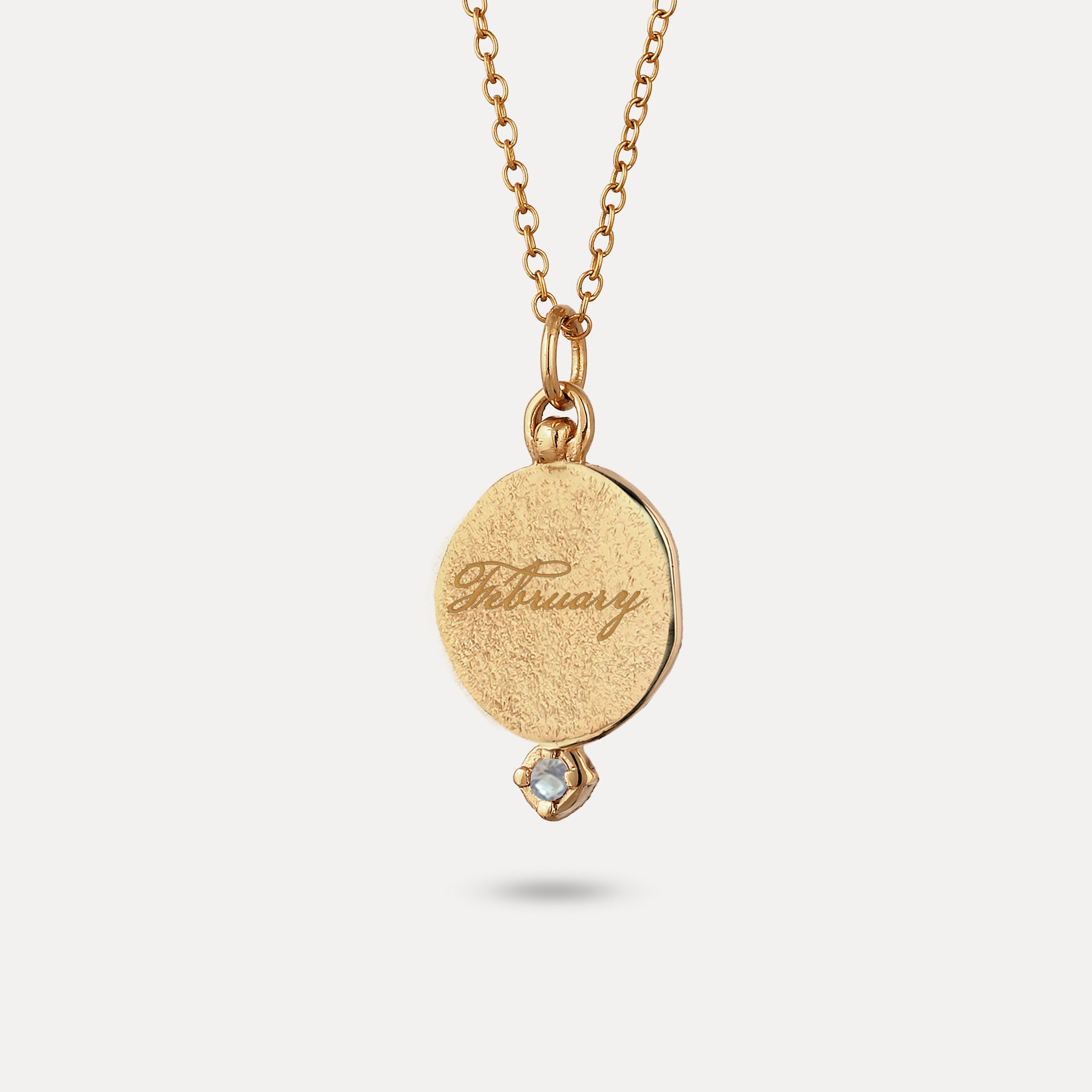 Stilnest Aquamarin Fluid Medallion Anhänger Matt Gold Vermeil