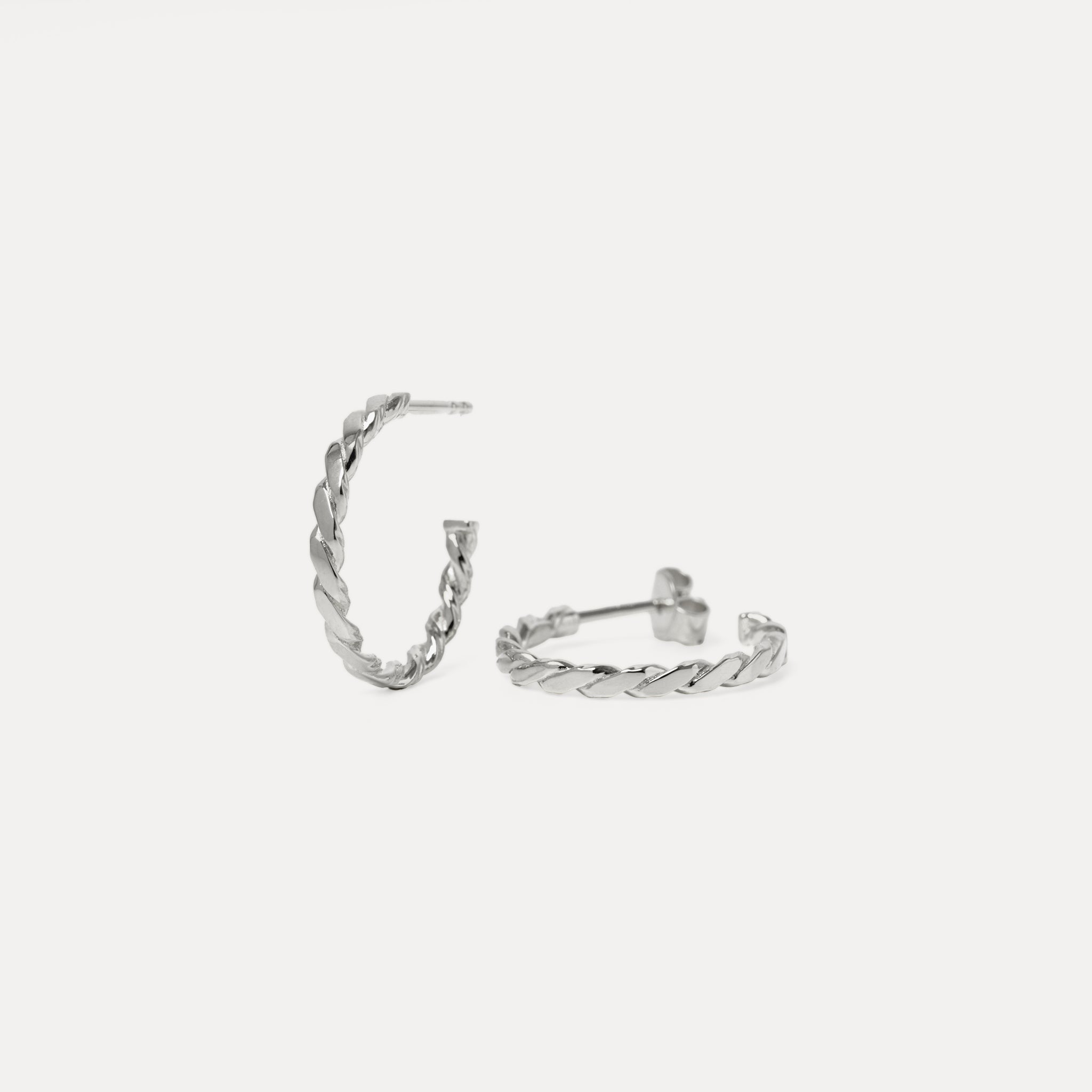 Stilnest Twisted Creolen Ohrringe 925 Silber Vergoldet 19mm
