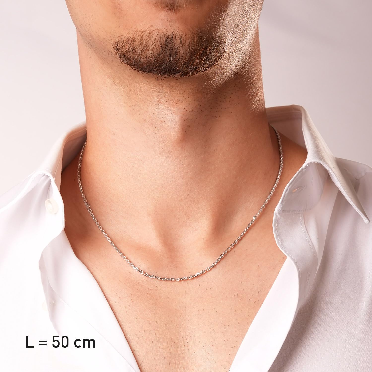 trendor Halskette Silber rhodiniert 42 cm 2,2 mm