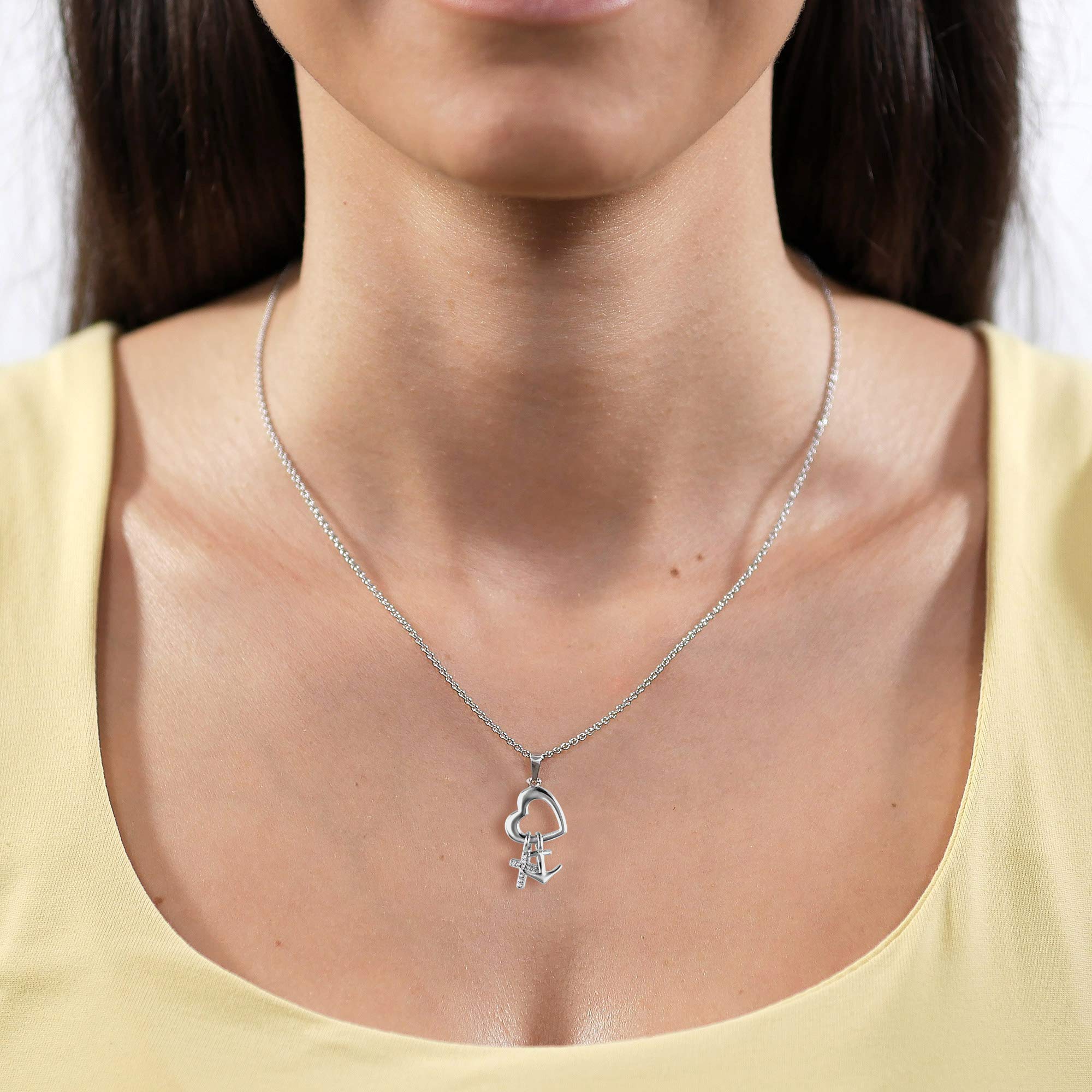 trendor Halsketten Glaube Liebe Hoffnung Silber 925 45 cm