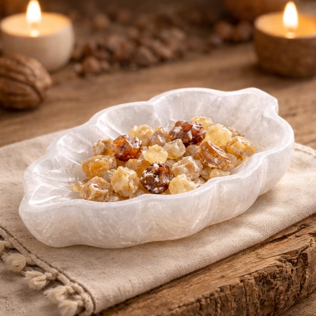 NKlaus Healing Crystals Selenit-Blattschale 12 cm Naturstein