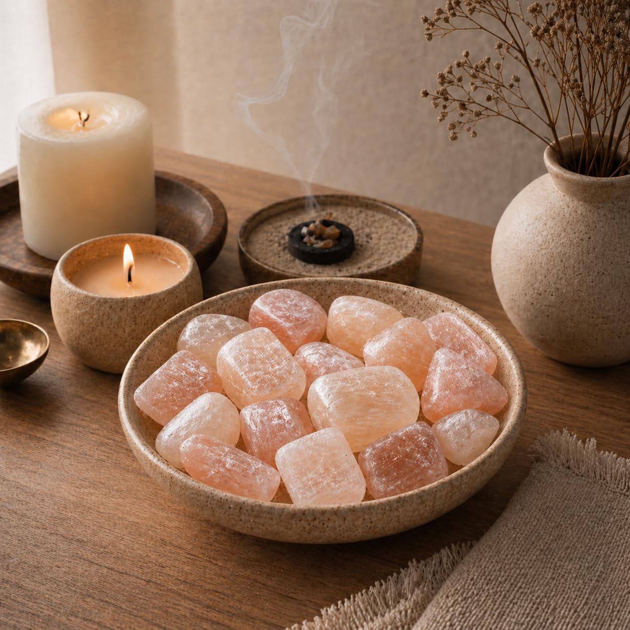 NKlaus HEALING CRYSTALS Selenit Rohsteine orange 1000 g