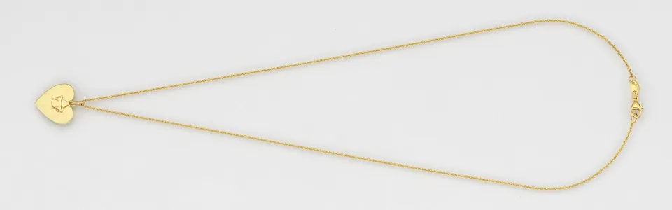 Eugen Rühle Anhänger Platte Herz Engel 585 Gelbgold Kette