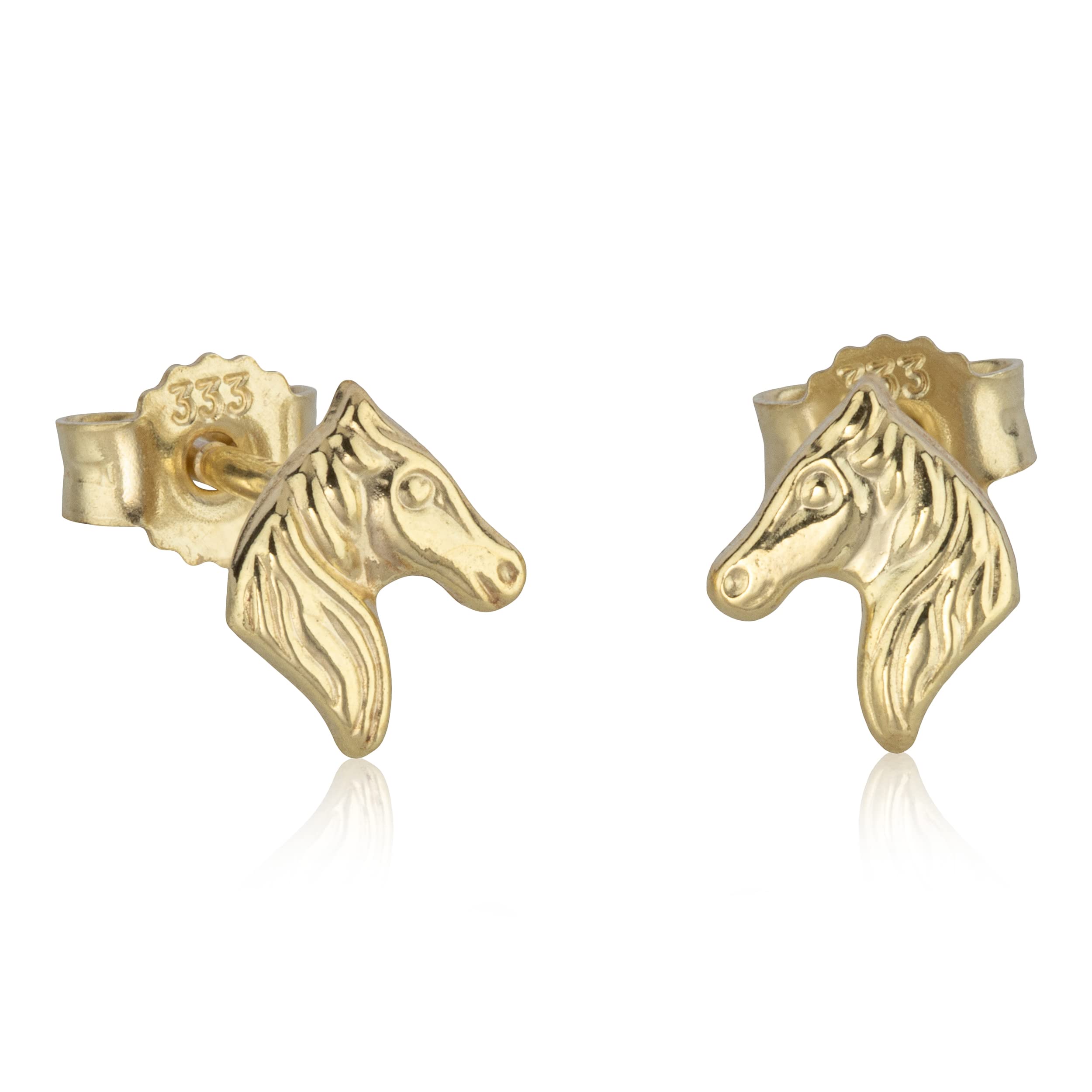 NKlaus JEWELLERY Pferdekopf Ohrstecker 333 Gelbgold 5,1 mm