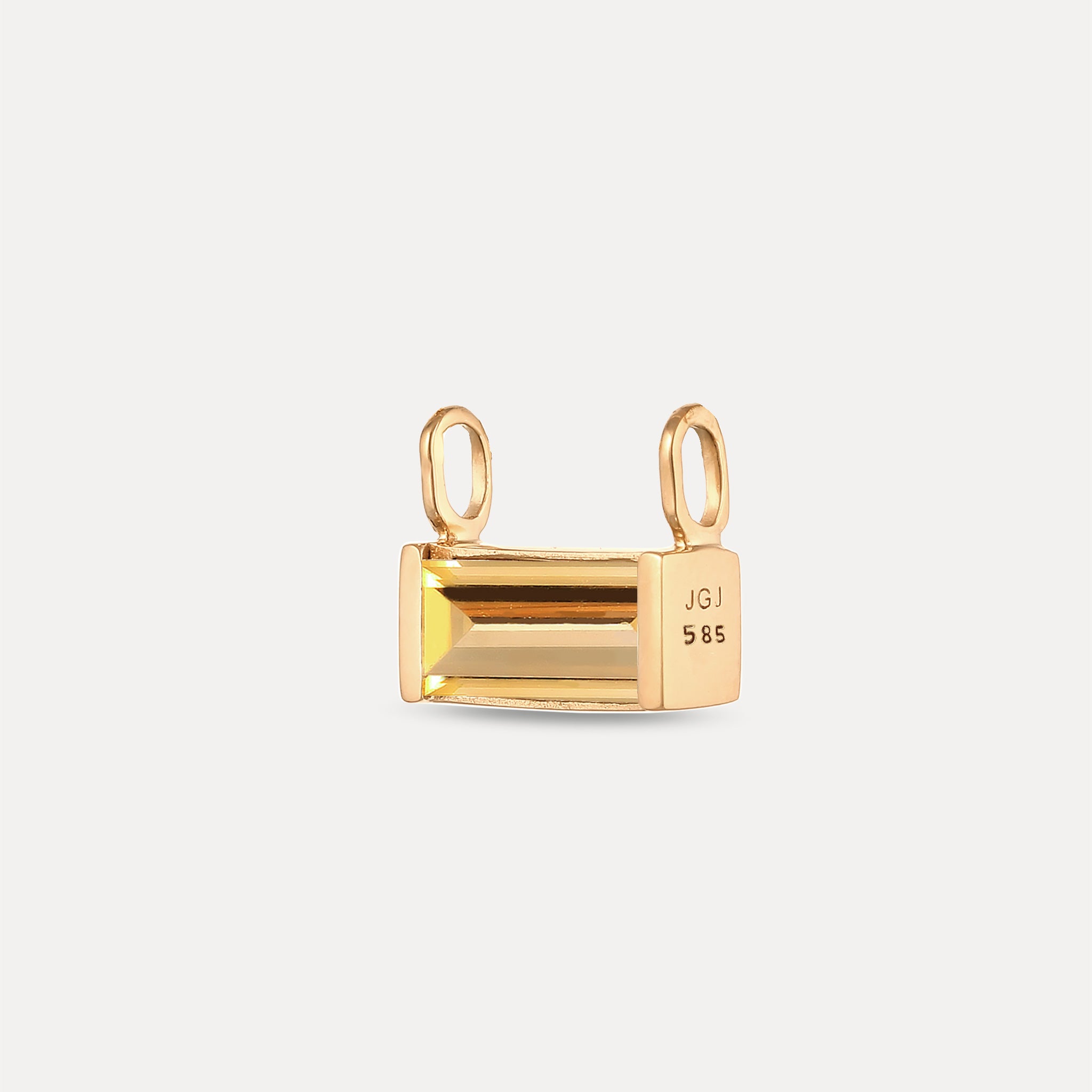 Stilnest Citrin Balance Baguette Anhänger 585 Gold