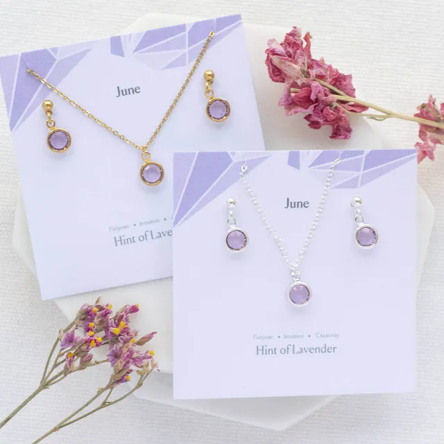 Joy by Corrine Smith June Birthstone Light Amethyst Schmuckset Gold