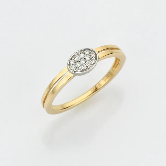 Eugen Rühle Ring mit Brillant 0,06ct WSI 585 Gelb-Weißgold