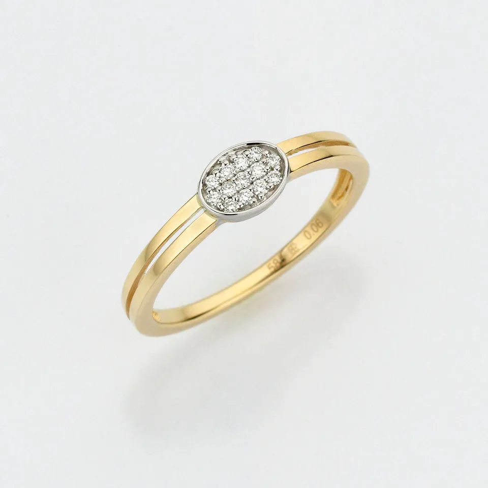 Eugen Rühle Ring mit Brillant 0,06ct WSI 585 Gelb-Weißgold