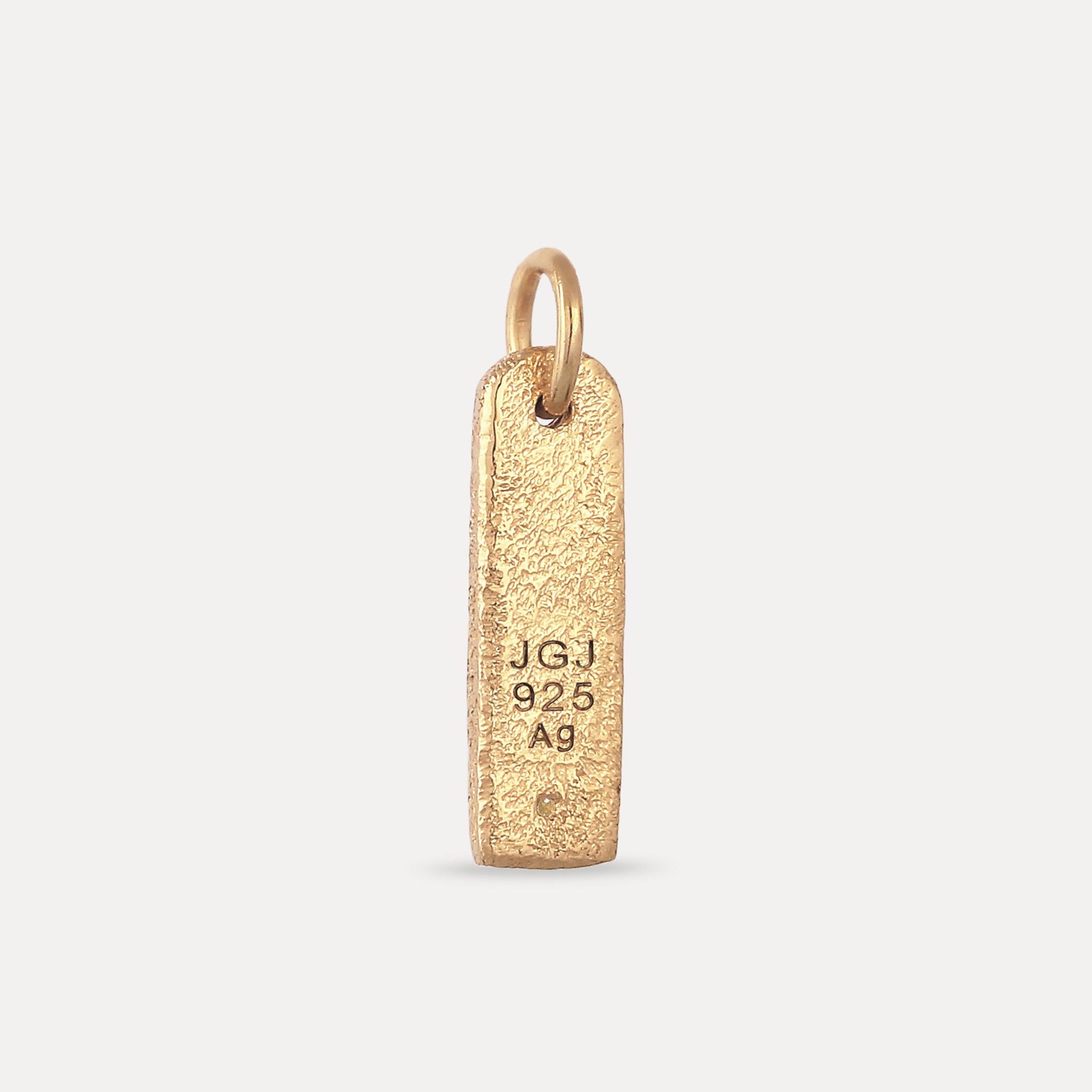 Stilnest Mandarin Granat Bar Anhänger Gold Vermeil gravierbar