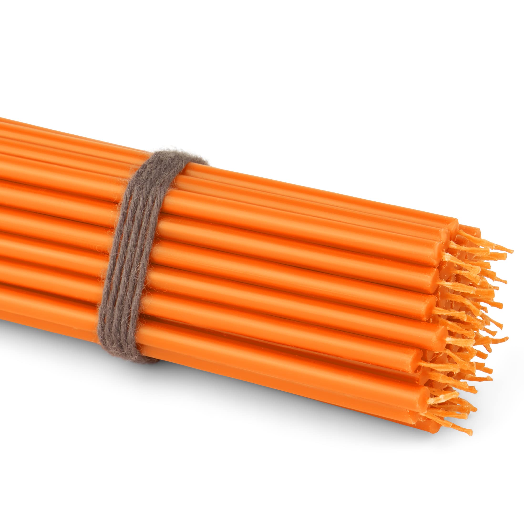 NKlaus CANDLES Stabkerzen orange 50 Stück 16cm Paraffin