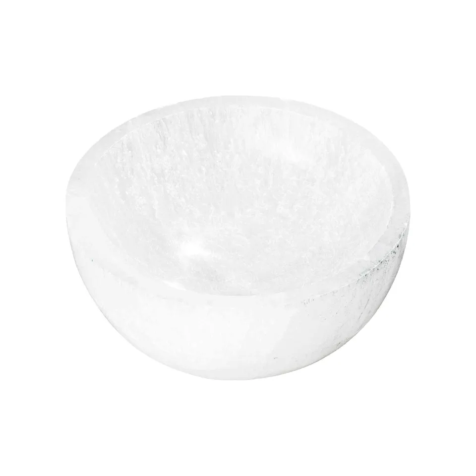 NKlaus Healing Crystals Selenit-Schale 8cm handgeschnitzt