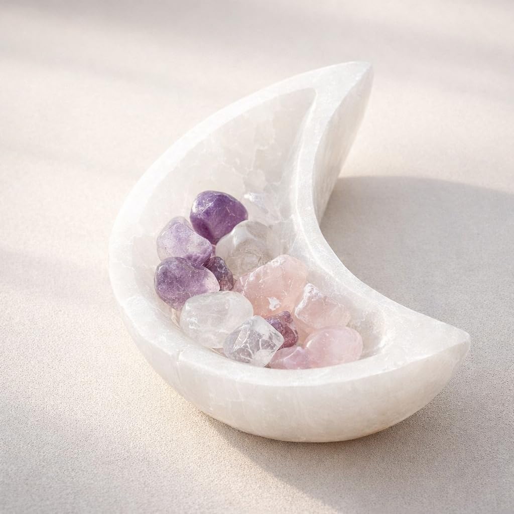 NKlaus Healing Crystals Selenit-Schale Halbmond 10,5 cm