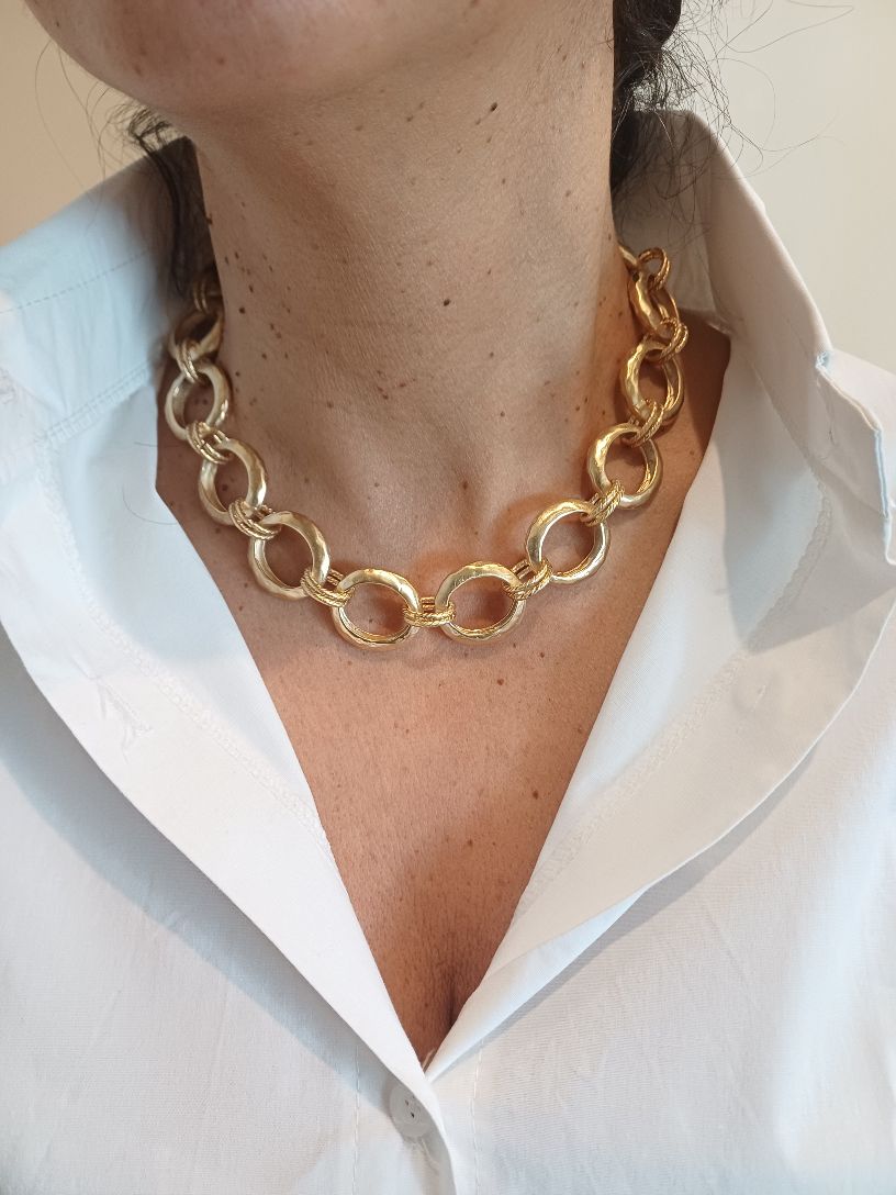 Alevá Bijoux Santorini Halskette Bronze Gold matt 45 cm