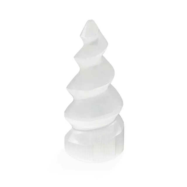 NKlaus Healing Crystals Selenit Spiral-Turm 10 cm Heilstein