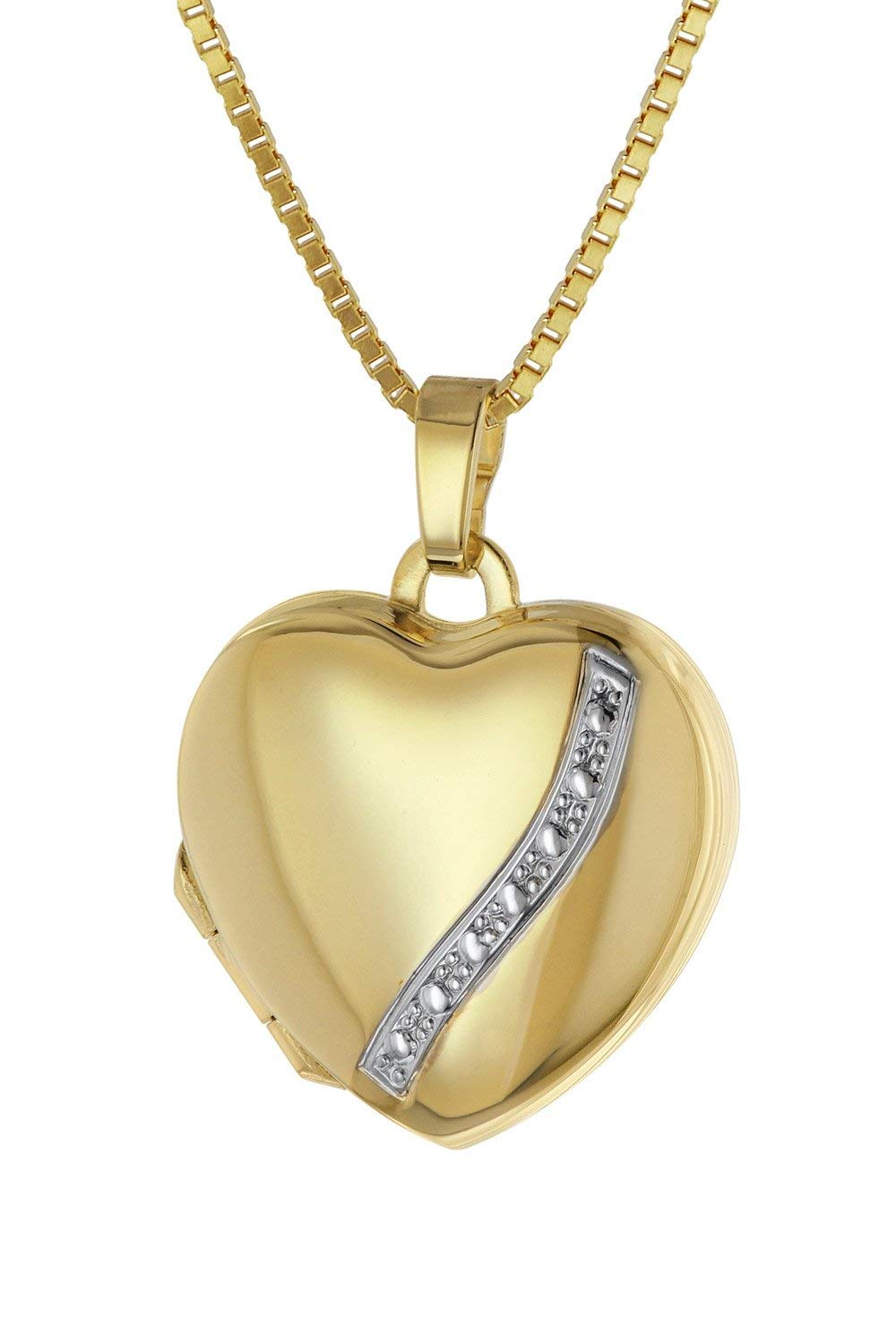 trendor Halsketten Medaillon Herz Gold 333 42 cm Kette