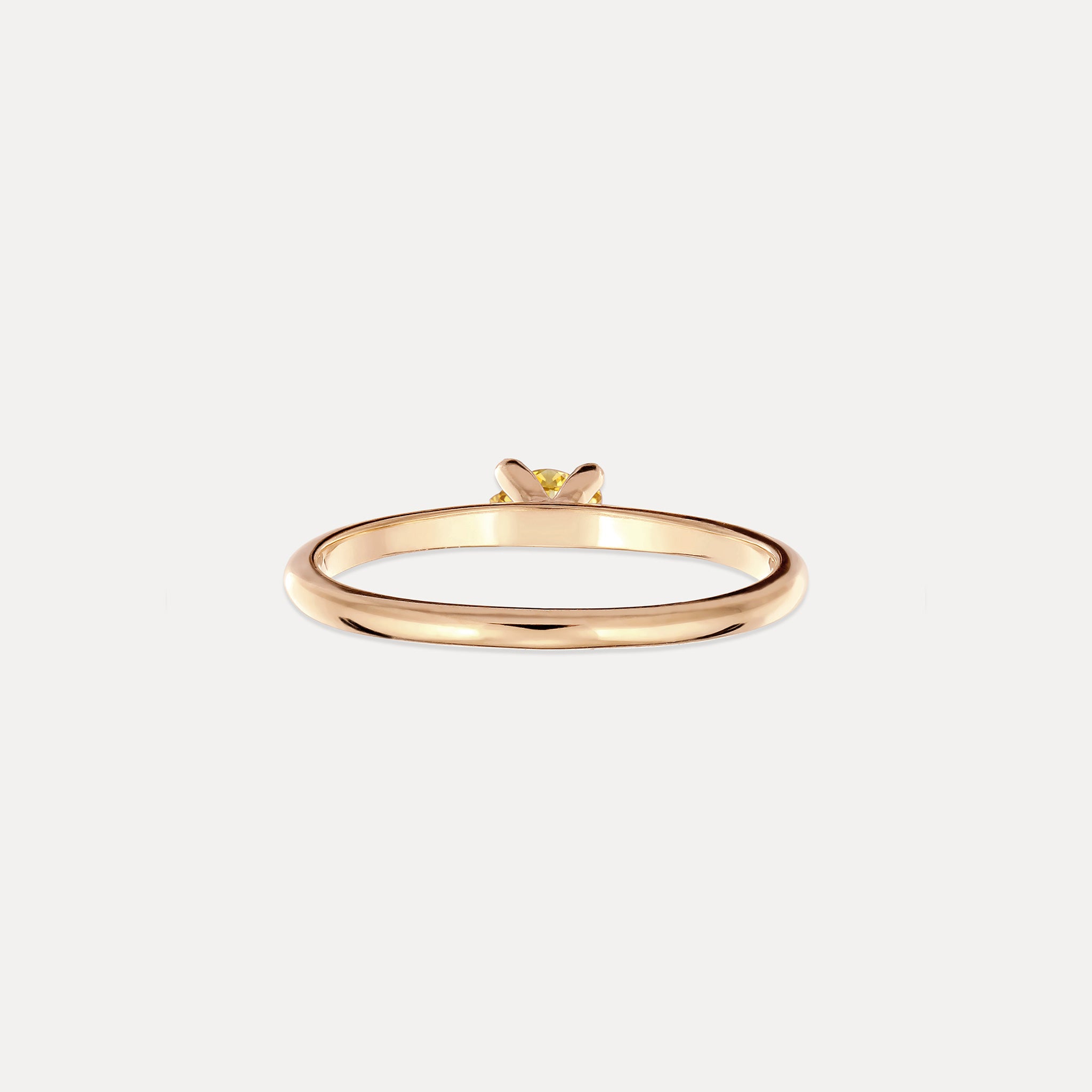 Stilnest Citrin Solitär Ring Rund 585 Gold Gr.54
