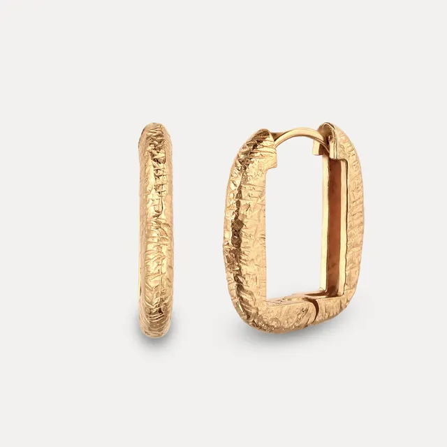 Stilnest Contour Creolen Ohrringe Gold Vermeil Silber