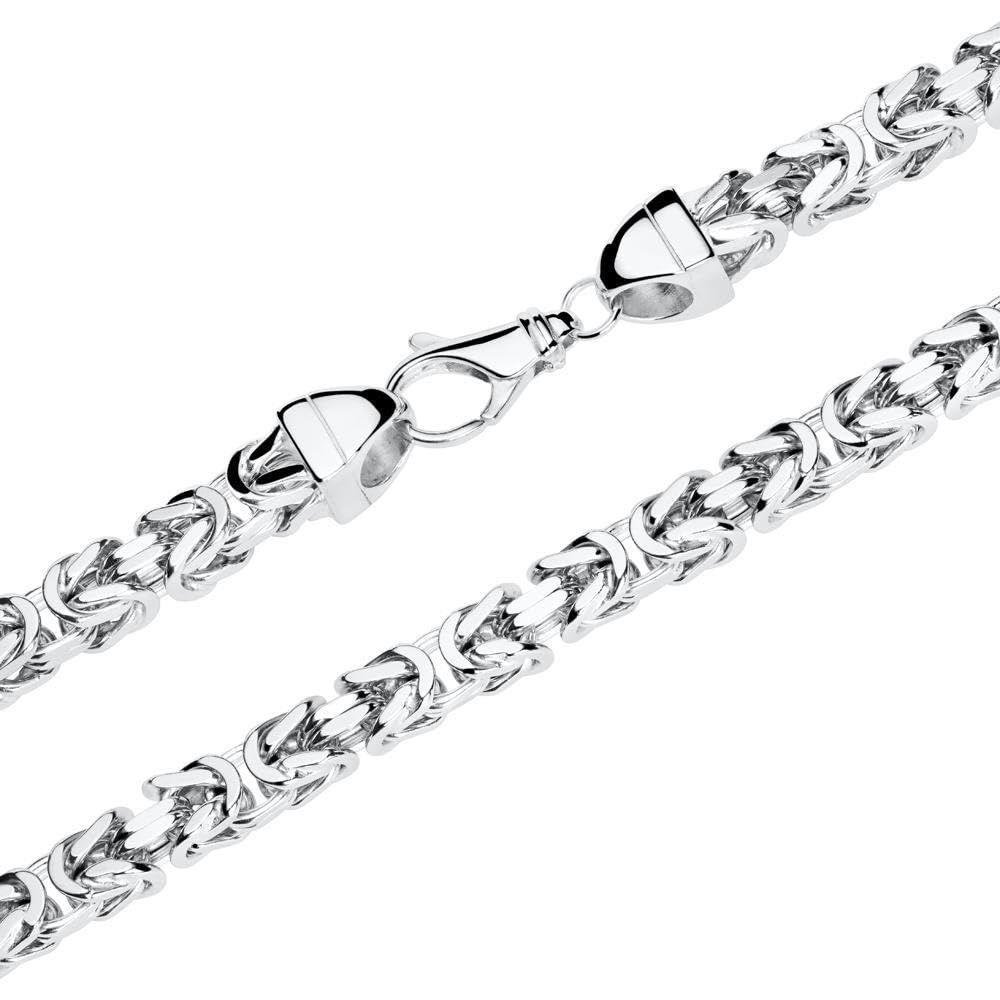 JEWLIX Königskette 925 Silber Vierkant 7 mm Halskette