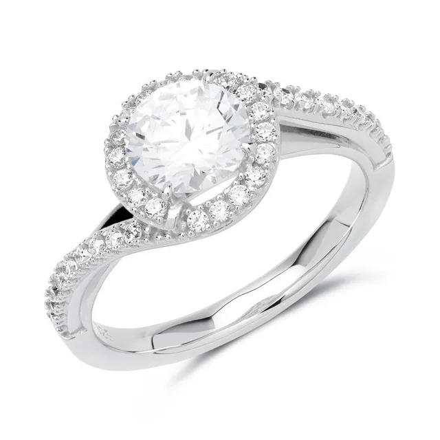 JEWLIX VR0161 Verlobungsring Silber Zirkonia Pavé