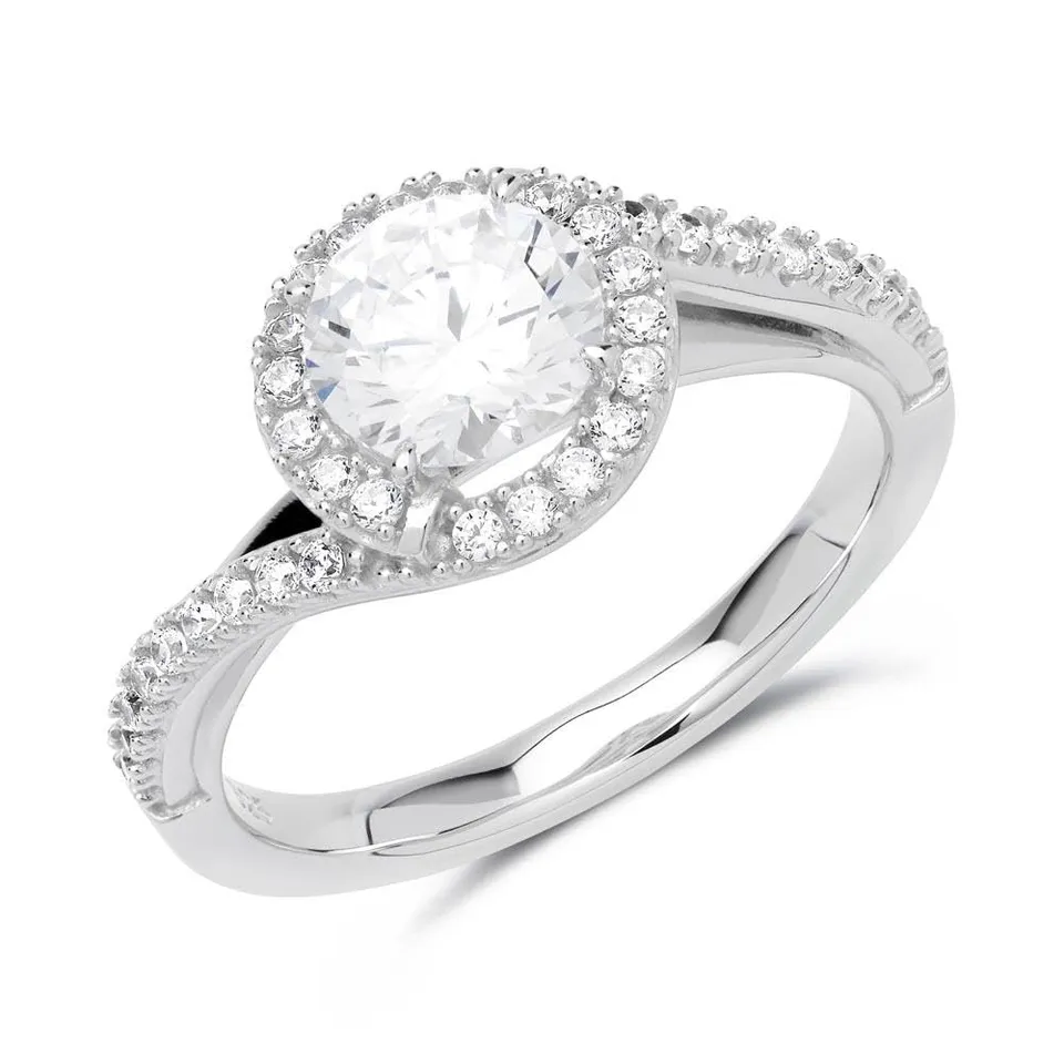 JEWLIX VR0161 Verlobungsring Silber Zirkonia Pavé