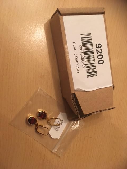 NKlaus JEWELLERY Tropfen Ohrhänger 333 Gold Granat