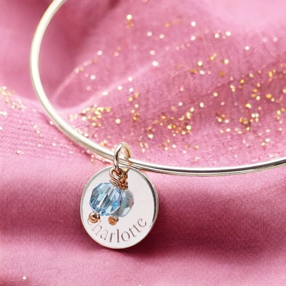 Joy by Corrine Smith Personalised Disc Birthstone Armreif Gold