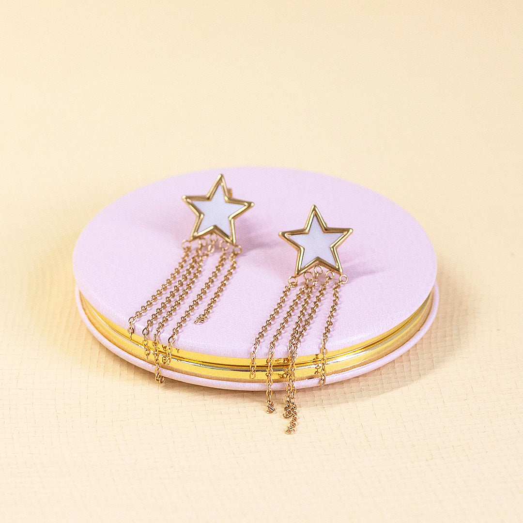 Joy by Corrine Smith Star Chain Ohrringe Gold mit Perlmutt