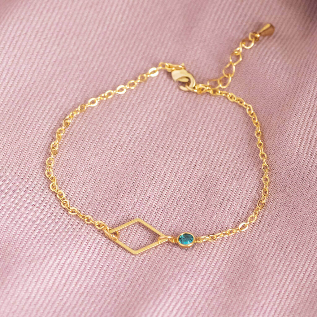 Joy by Corrine Smith Rhombus Geburtsstein Armband Gold