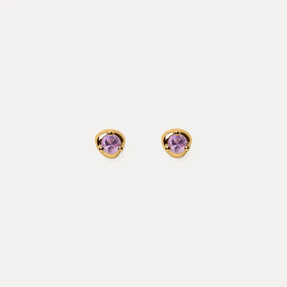 Stilnest Stone Fluid Amethyst Ohrstecker Gold Vermeil