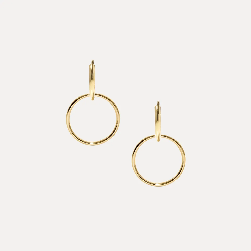 Stilnest Basic Double Creolen 585 Gold 13mm doppelt