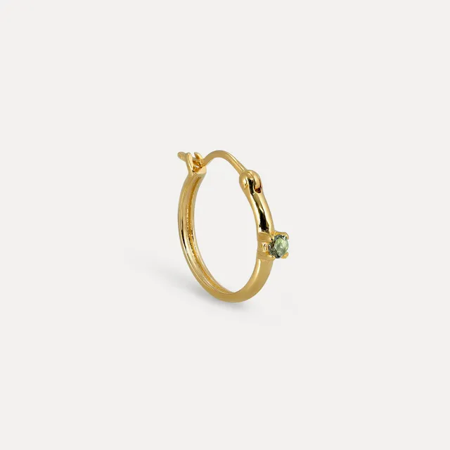 Stilnest Point of Light Creolen 24k Gold Vermeil Turmalin