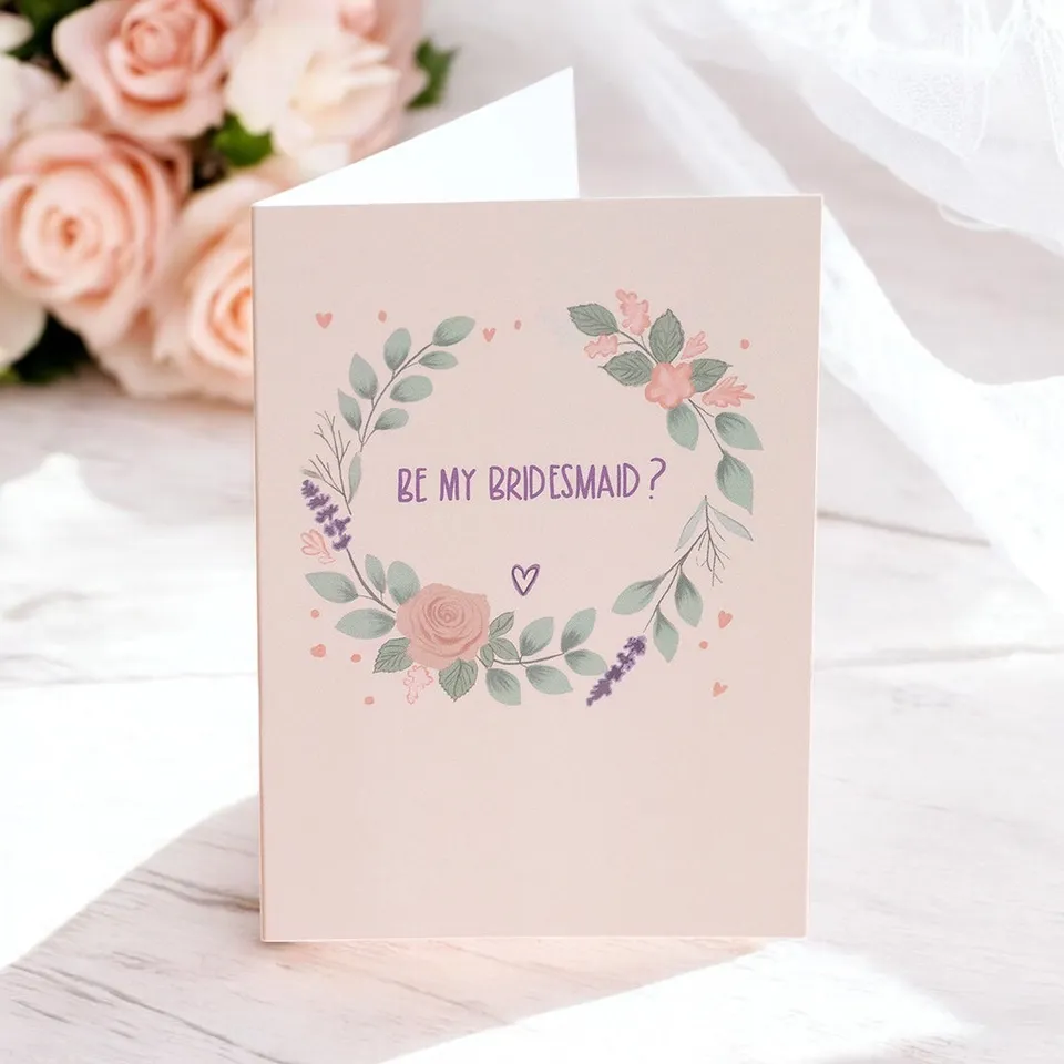 Joy by Corrine Smith Be My Bridesmaid Karte A6 Blumen