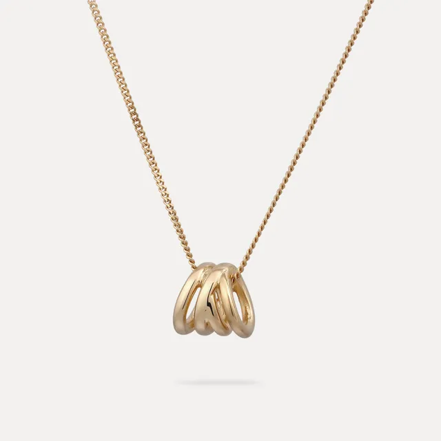 Stilnest Hypnotic Loop Anhänger 585 Gold Spirale Statement