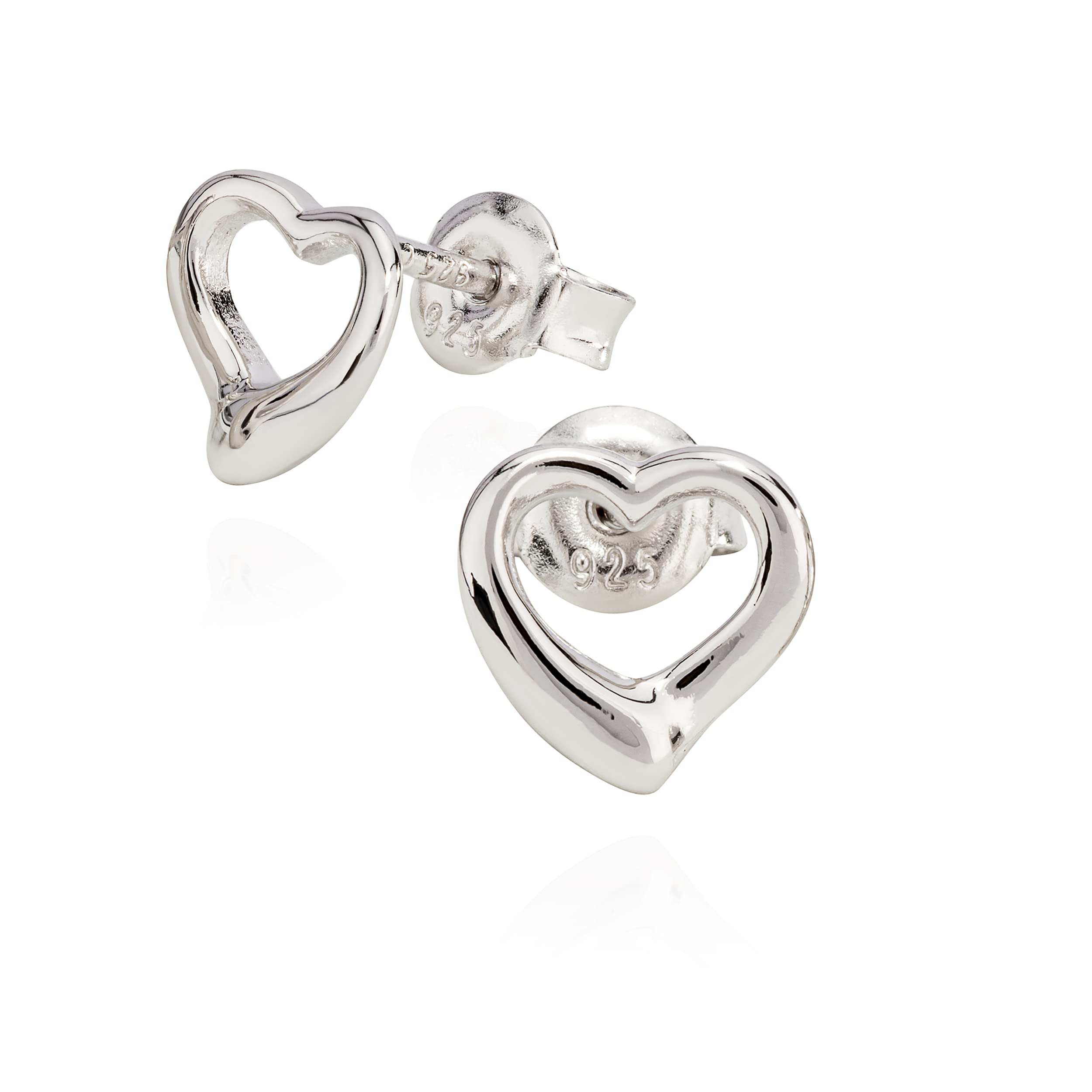 NKlaus Jewellery Herz Ohrstecker 925 Silber 5-9mm Paar matt