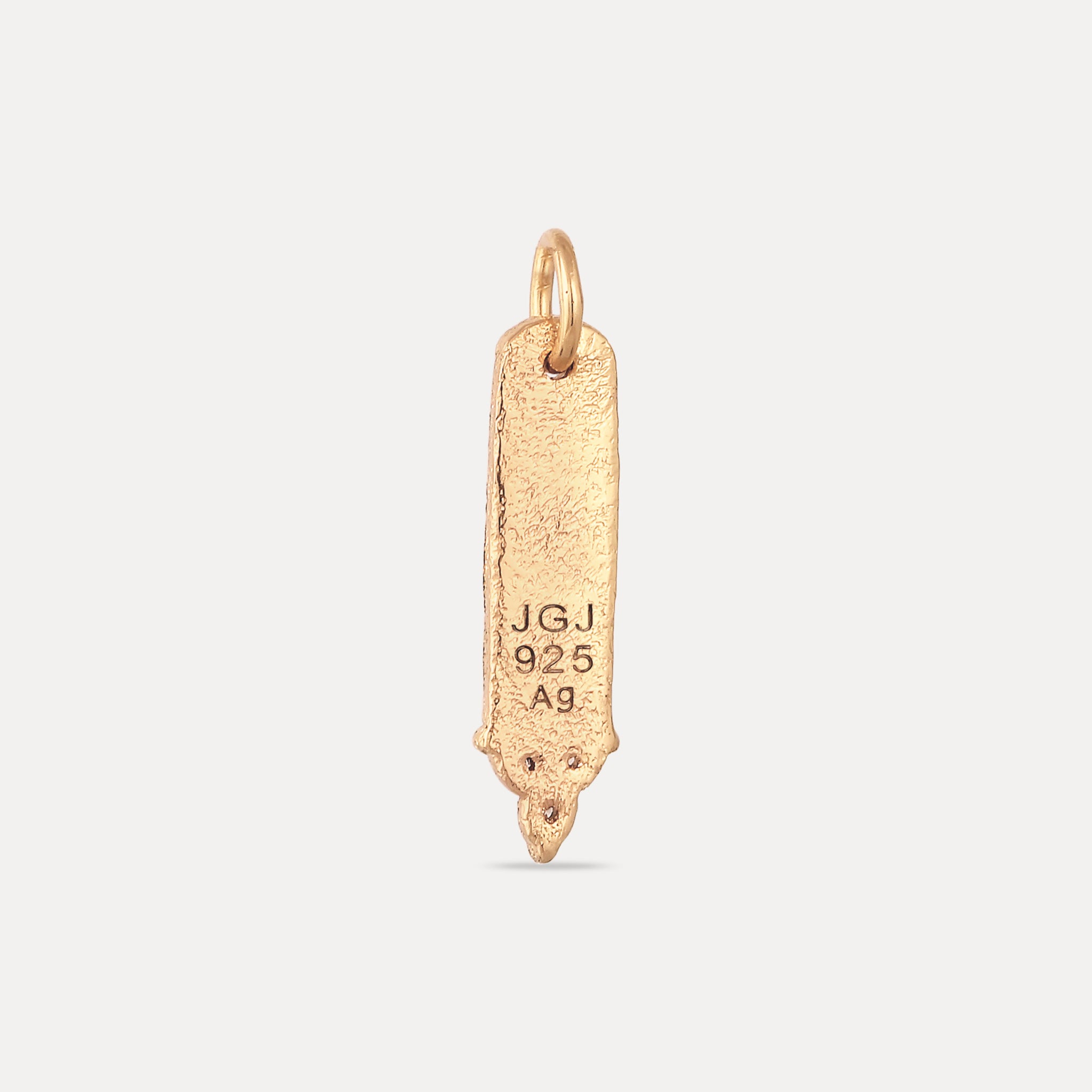 Stilnest Trinity Bar Anhänger Weißer Saphir 585 Gold gravierbar