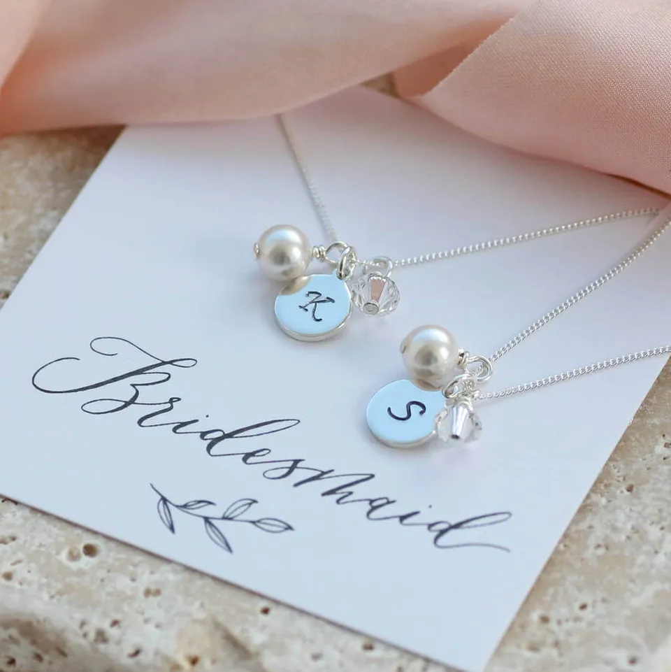 Joy by Corrine Smith Bridesmaid Charm Halskette Silber Perle