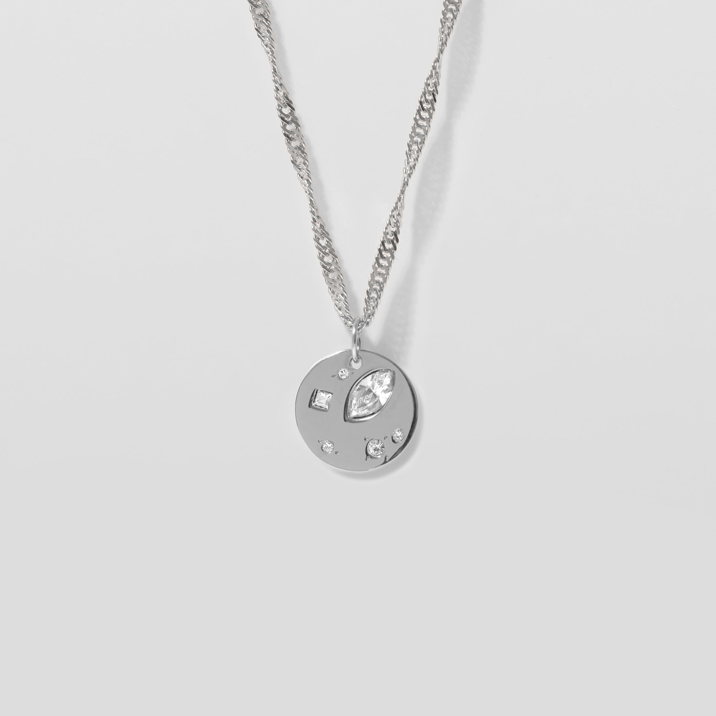 Stilnest Myriad Kette weiße Kristalle 925 Silber Vergoldet