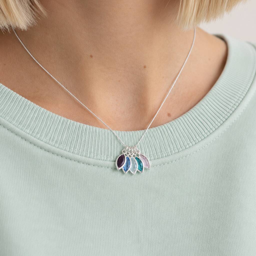 Joy by Corrine Smith Family Marquise Geburtsstein Halskette Silber