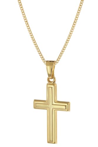 trendor Halsketten Kreuz-Anhänger Gold 333 Halskette 40 cm 68420