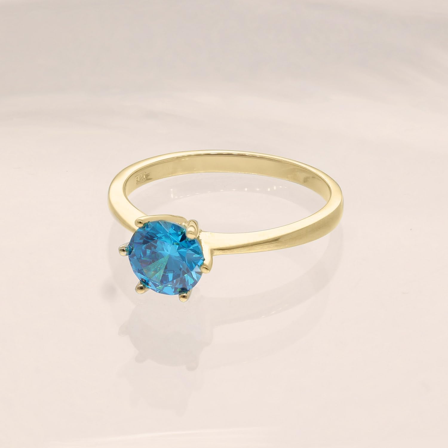 trendor Ringe Damenring 56 Silber Vergoldet Blautopas